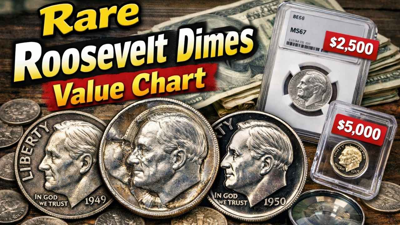 Rare Roosevelt Dimes Value Chart – 10 Coins Worth a Fortune in 2026